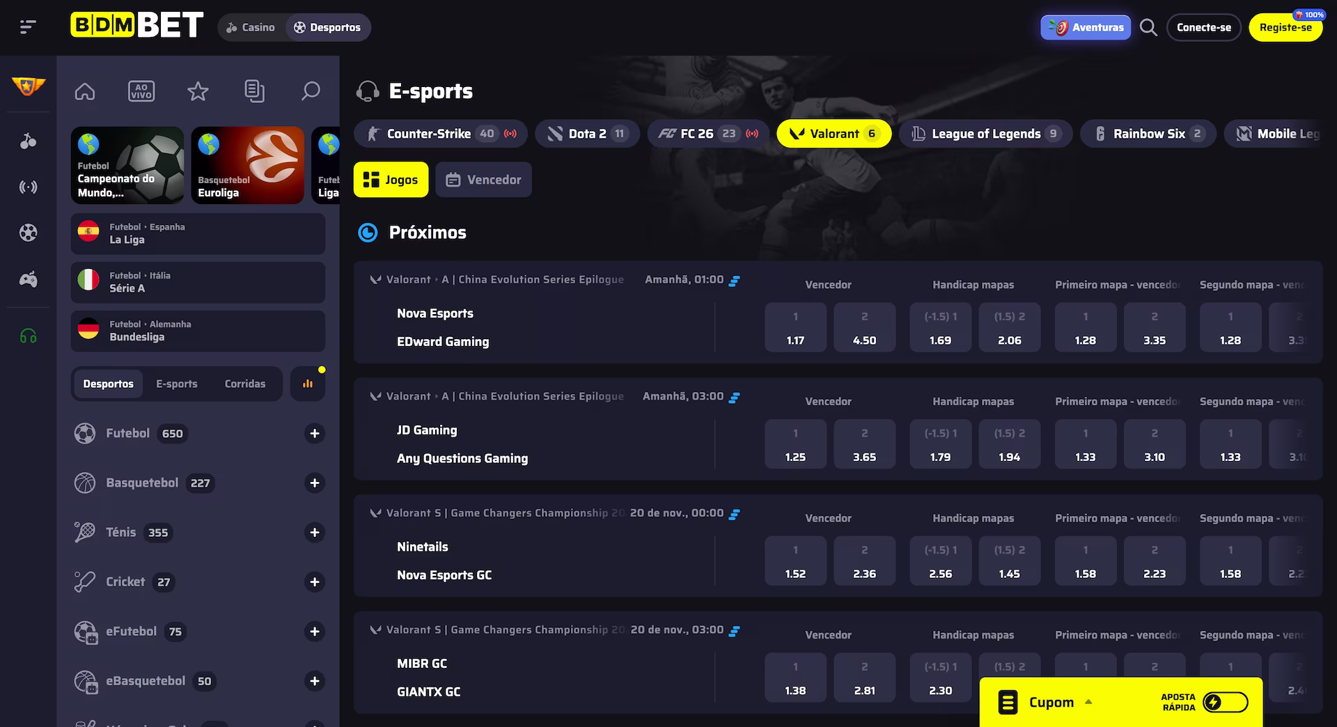 Apostas em Esports
